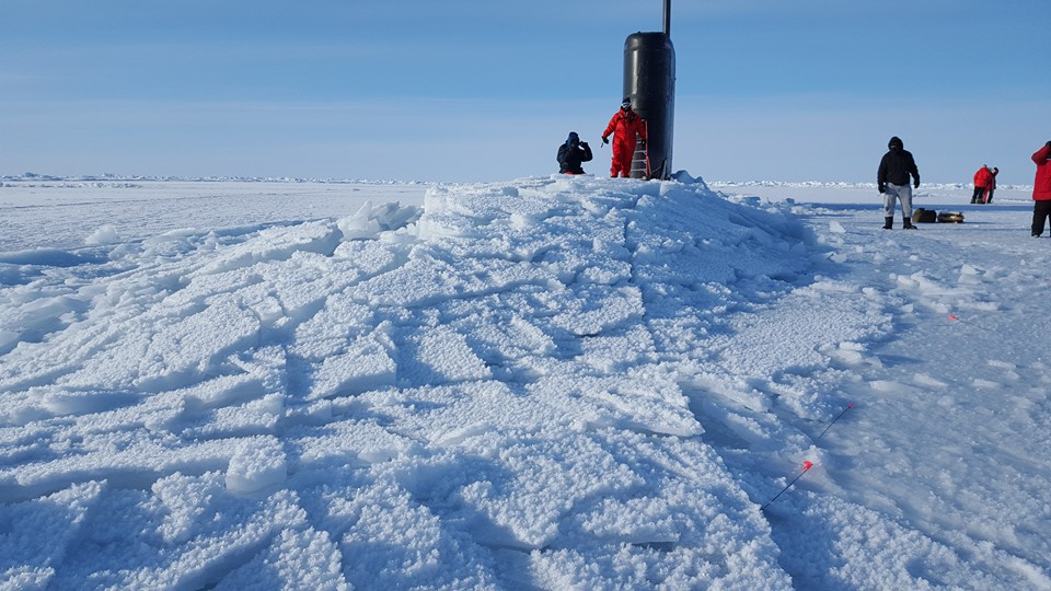 Picture of the USS Hampton during ICEX '16